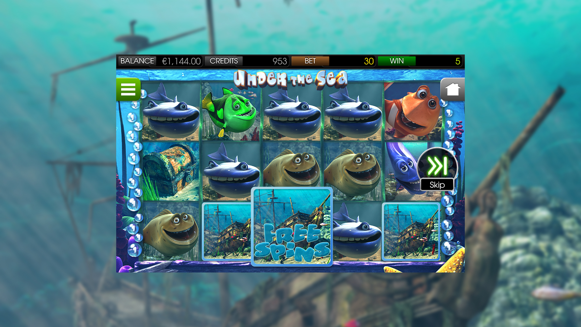 BetSoft Under The Sea Screenshot