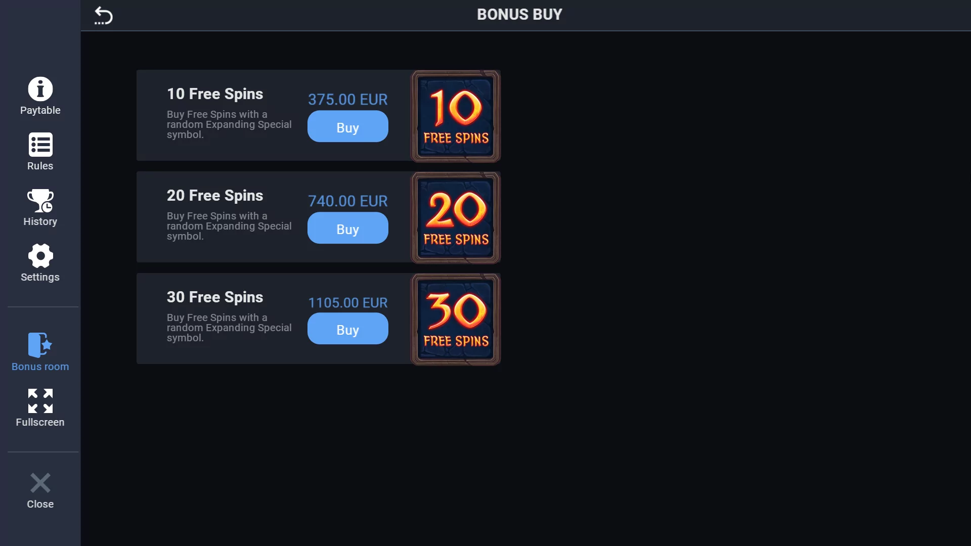 EVO Temple Of Dead Bonus Buy Screenshot