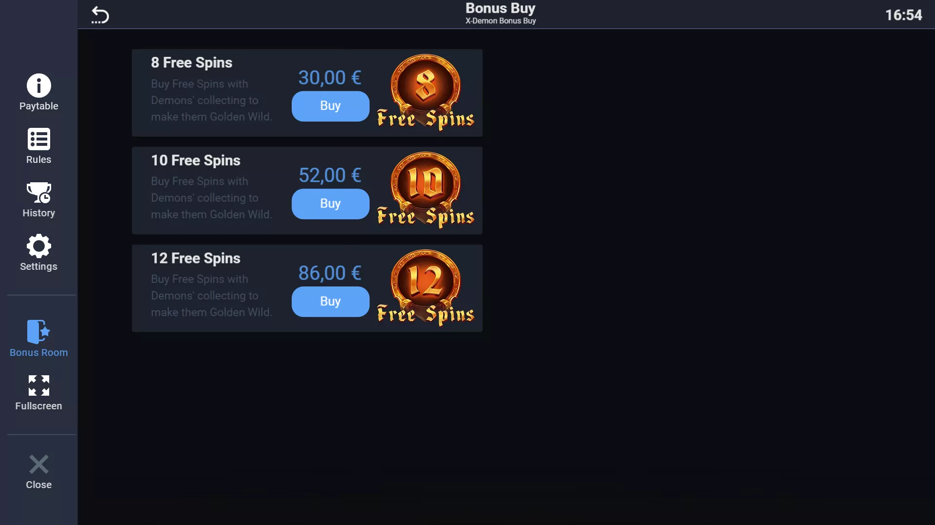 EVO X Demon Bonus Buy Screenshot